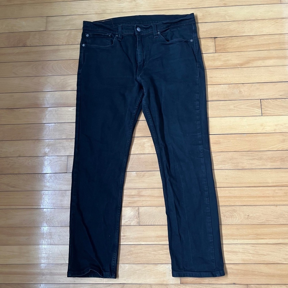 Levis 511 Slim Fit Black Jeans Mens 34x30 Solid Denim Pants 04511-4562